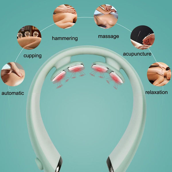 Low Frequency Heat Cervical Massager Green Massagers
