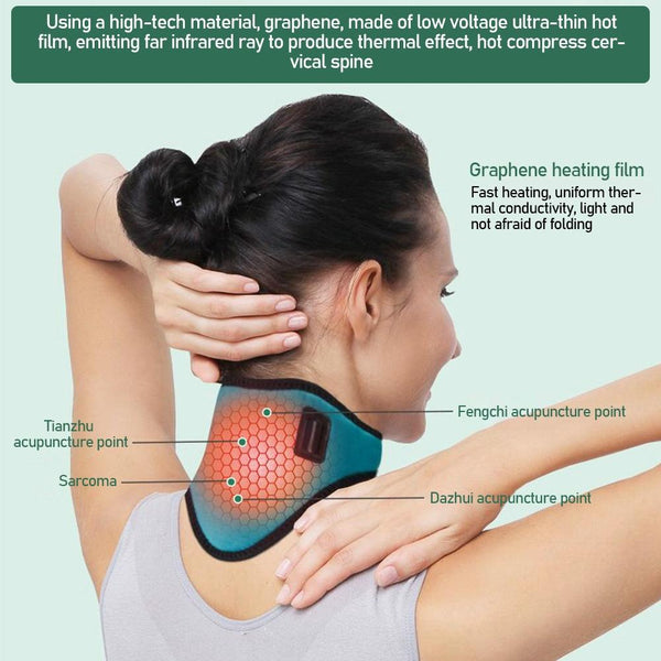 Graphene Neck Pain Relief Tool Usb Heating Sea Green Other Massage