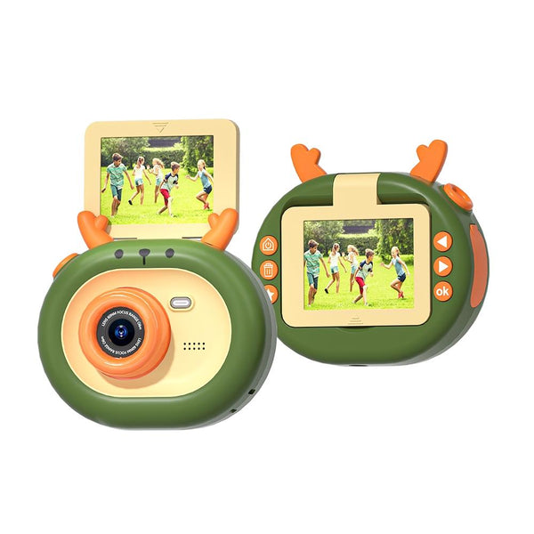 180 Degree Flip Screen Cartoon Digital Camera With Stand 2.4 Inch 1080P Hd Violet Digital Cameras