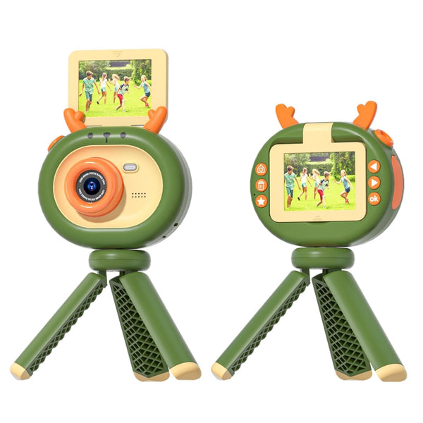 180 Degree Flip Screen Cartoon Digital Camera With Stand 2.4 Inch 1080P Hd Violet Digital Cameras