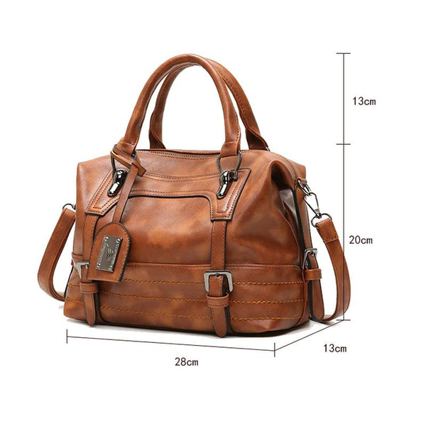 Soft Faced Casual Handbag Large Diagonal Shoulder Bag Black Women's Bags & Handbags