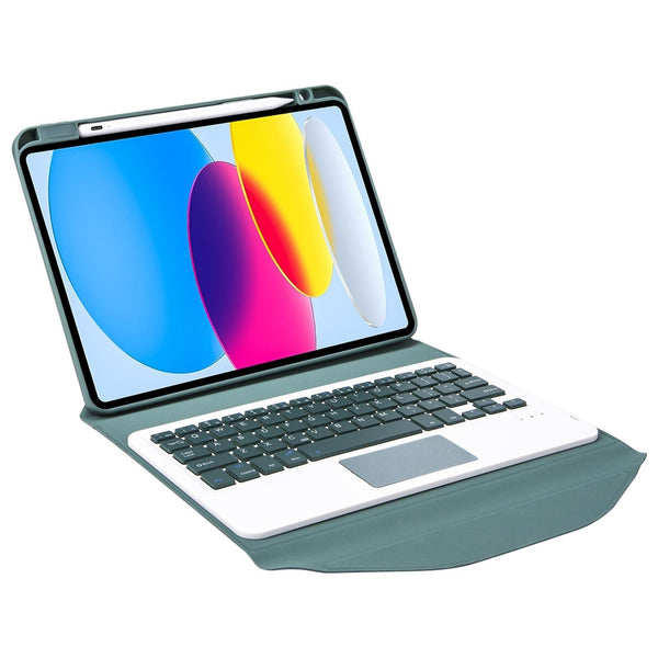 Bluetooth Keyboard Leather Tablet Case With Pen Slot And Touchpad Black Keyboards