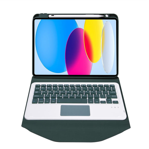 Bluetooth Keyboard Leather Tablet Case With Pen Slot And Touchpad Black Keyboards