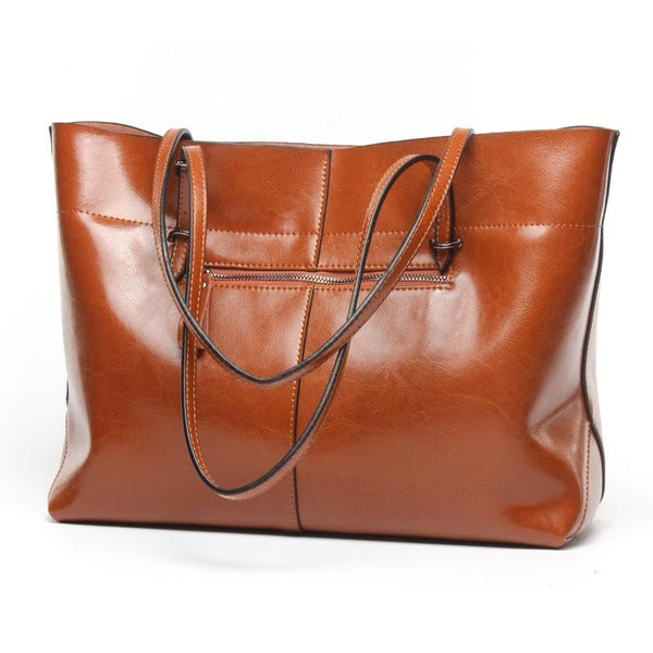 Stylish Shoulder Tote Bag For Women Retro Brown Horizontal Version Women's Bags & Handbags