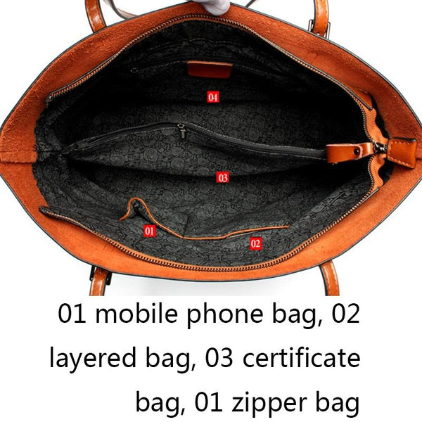 Stylish Shoulder Tote Bag For Women Retro Brown Horizontal Version Women's Bags & Handbags