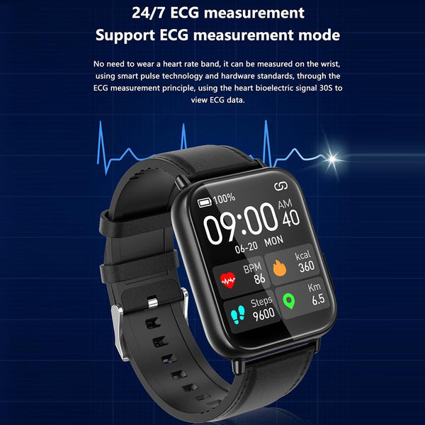 1.91 Inch Waterproof Smart Watch With Ai Diagnosis & Health Monitoring Black Smart Watches