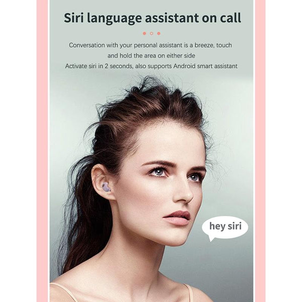 Wireless Bluetooth Earphones With 5D Sound And Magnetic Charging Box White Earbuds