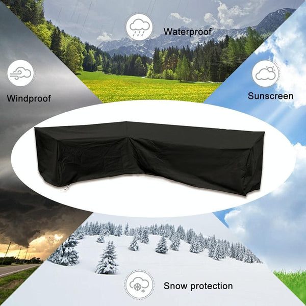 215X215x87cm Black Outdoor Corner Sofa Table Cover For Garden Furniture Outdoor Furniture Covers