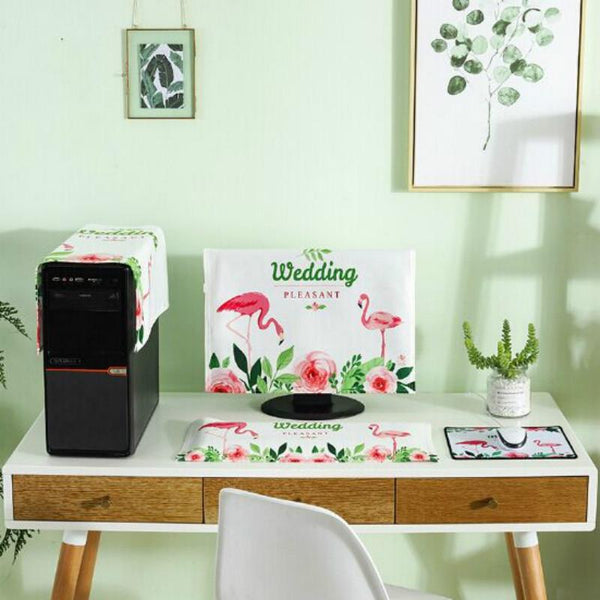 Universal 3 In 1 Desktop Pc Dust Cover Fits 17 19 Inch Flamingo Other Computer Monitors & Accs