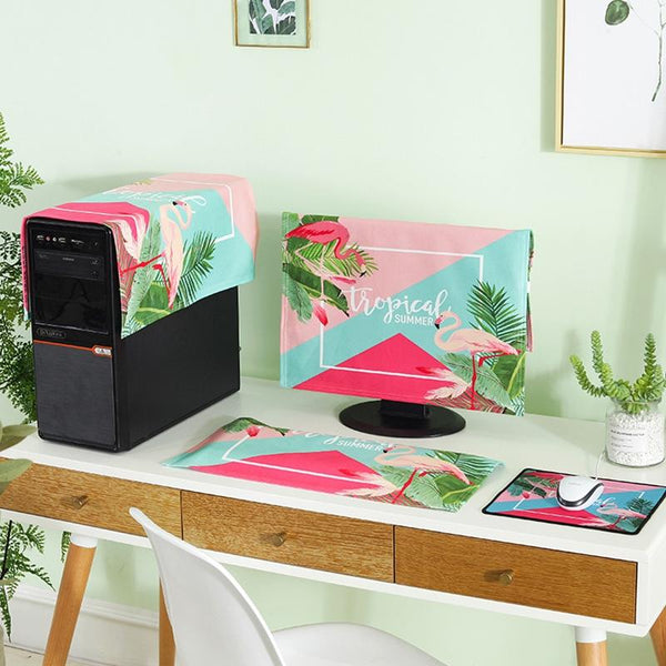 Universal 3 In 1 Desktop Pc Dust Cover Fits 17 19 Inch Flamingo Other Computer Monitors & Accs