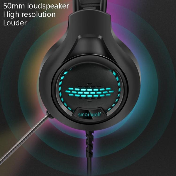 3.5Mm Luminous Game Headset For Desktop White Headsets