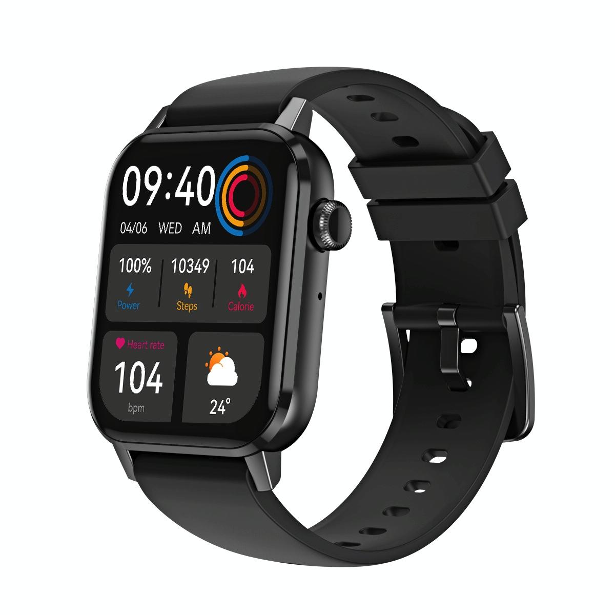 1.69 Inch Multifunctional Heart Rate Smart Watch Black Smart Watches