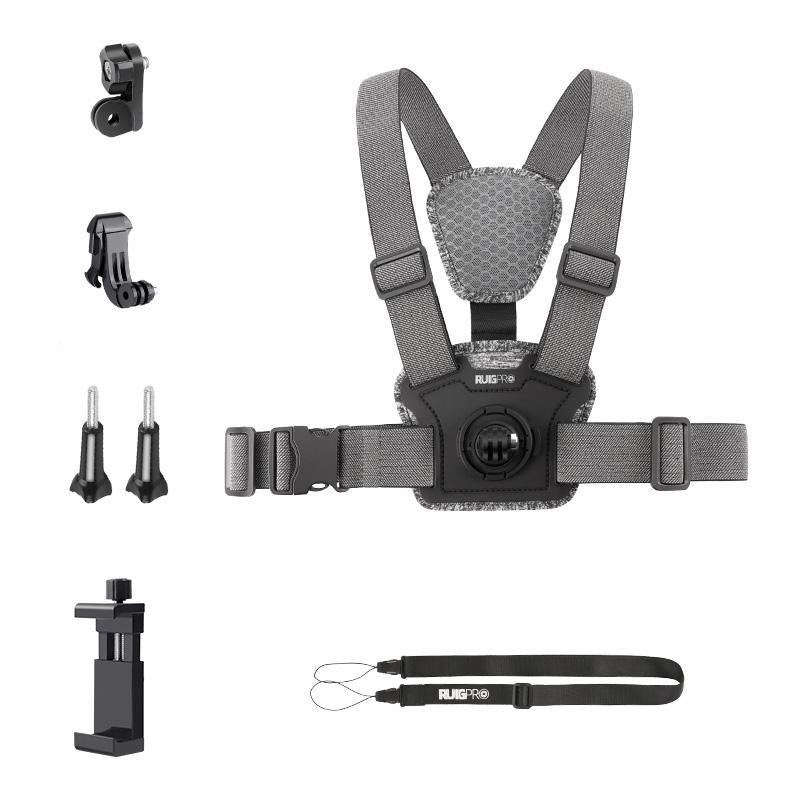 Chest Strap With Mount And Screw 6 In 1 Phone Clamp Straps & Hand Grips