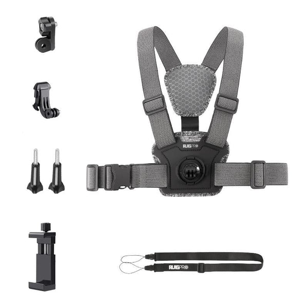 Chest Strap With Mount And Screw 6 In 1 Phone Clamp Straps & Hand Grips
