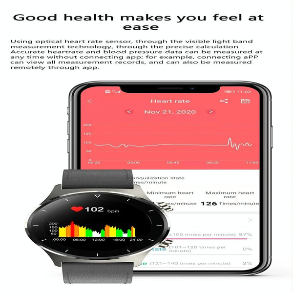 Waterproof Smart Watch With Heart / Bp Oxygen Sleep Monitoring Ip68 Black Watches