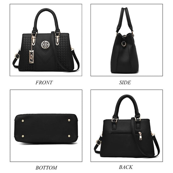 Women Leather Messenger Handbag Stylish And Functional Black Women's Bags & Handbags