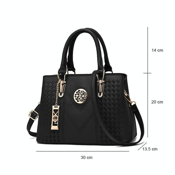 Women Leather Messenger Handbag Stylish And Functional Black Women's Bags & Handbags