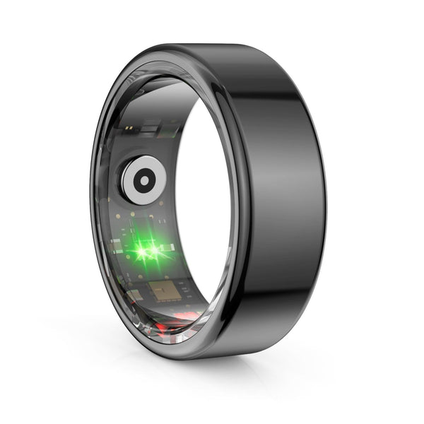 Smart Ring With Heart Rate Blood Oxygen Sleep Monitoring & Sports Modes Size 11 Black Activity Trackers