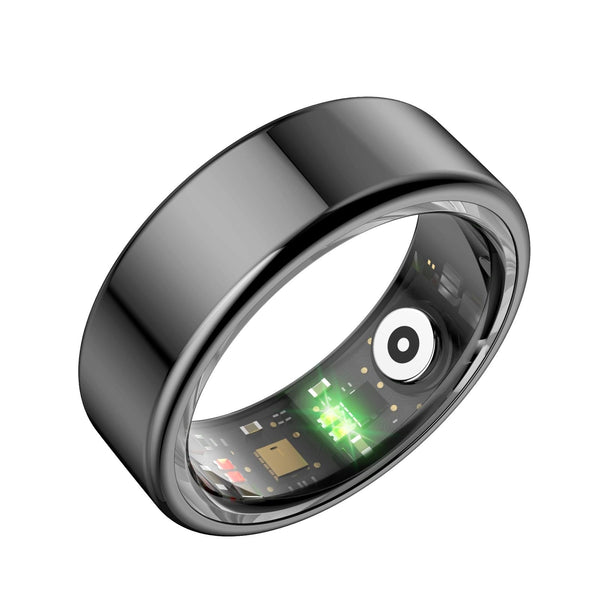 Smart Ring With Heart Rate Blood Oxygen Sleep Monitoring & Sports Modes Size 11 Black Activity Trackers