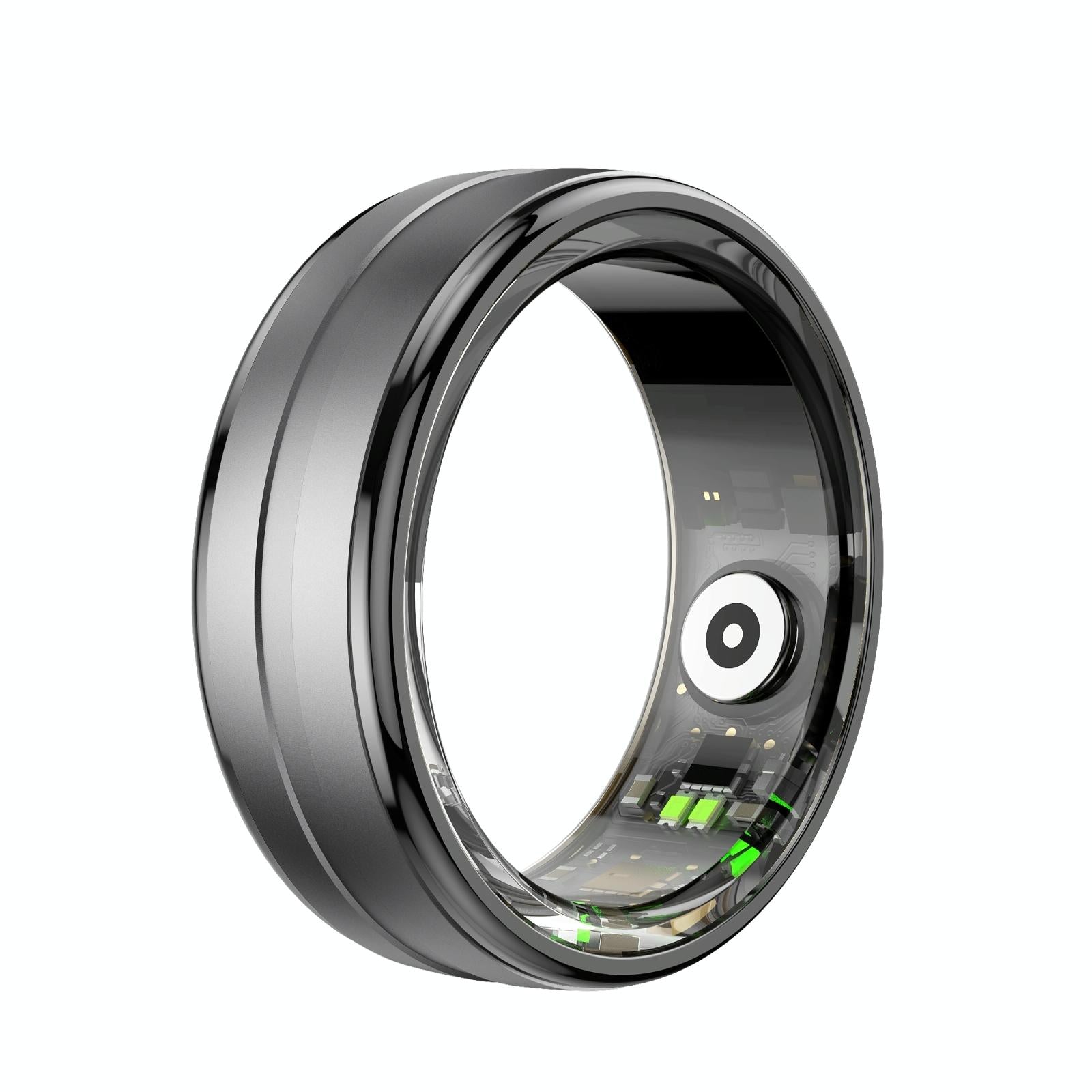 Smart Ring With Heart Rate Blood Oxygen & Sleep Monitoring Size 12 Black Activity Trackers