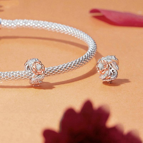 925 Sterling Silver Diy Beaded Rose Bracelet Charms & Pendants