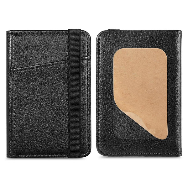 Pu Leather Phone Card Holder With Bracket Multifunctional Black Business Card Holders