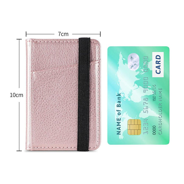 Pu Leather Phone Card Holder With Bracket Multifunctional Black Business Card Holders