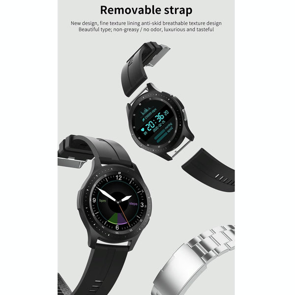 Waterproof Smart Bracelet With Touch Screen Bluetooth Call And Heart Rate Monitor Black Smart Watches