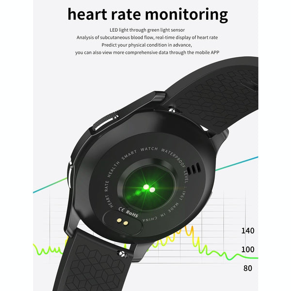 Waterproof Smart Bracelet With Touch Screen Bluetooth Call And Heart Rate Monitor Black Smart Watches