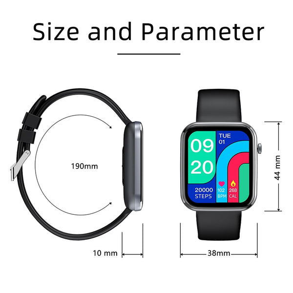1.69 Inch Ip67 Waterproof Smart Watch With Touch Screen Health Monitoring Red Smart Watches