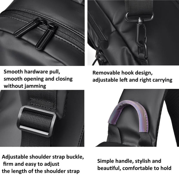 Lightweight Waterproof Men Chest Bag Cycling Shoulder Black Bags