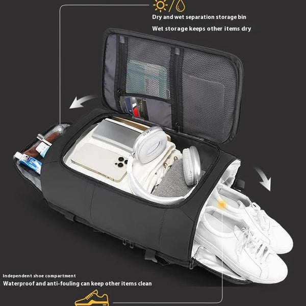 Large Capacity Sports Shoulder Bag With Wet / Dry Separation Bags