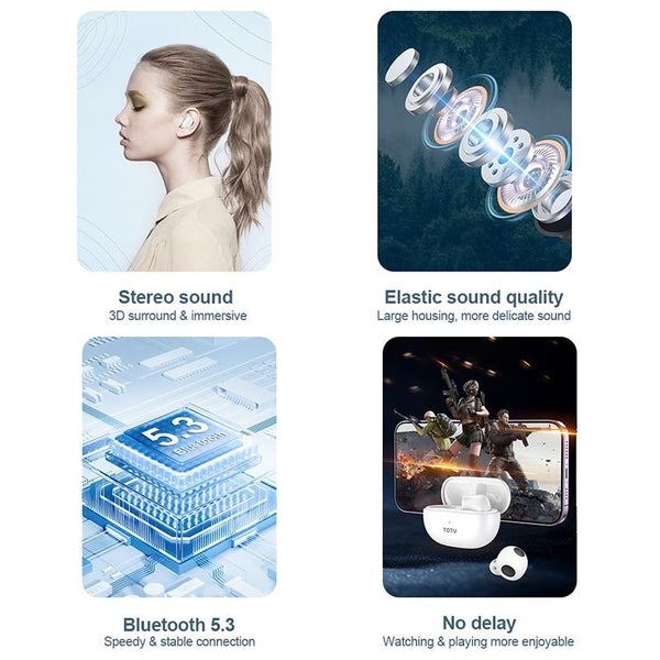 Bluetooth 5.0 Wireless Options Black Earbuds