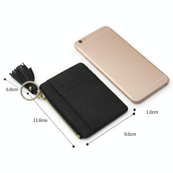 Compact Card Holder With Large Capacity Cute Mini Coin Purse Grey Business Card Holders