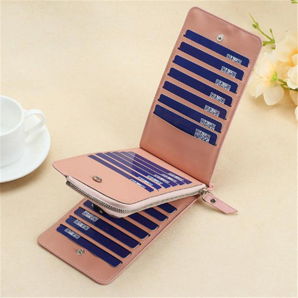 Ultra Thin Multi Card Wallet Function Holder Pink Wallets