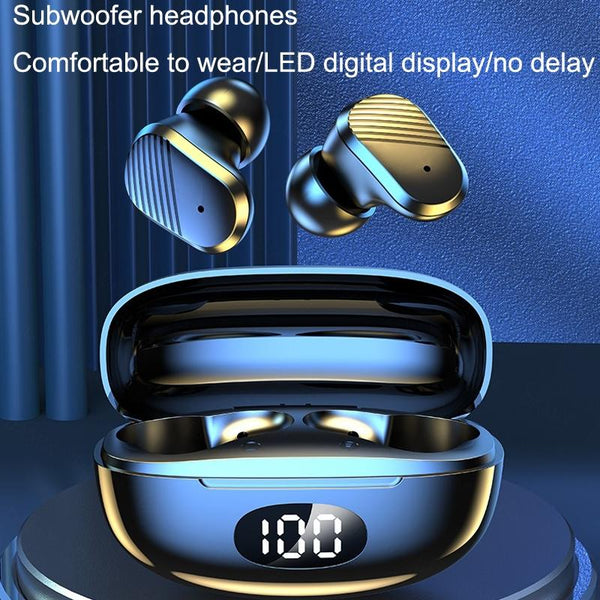 Wireless In Ear Gaming Earphones With Digital Display Black Earbuds