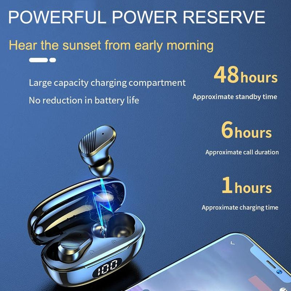 Wireless In Ear Gaming Earphones With Digital Display Black Earbuds