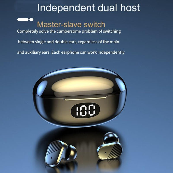 Wireless In Ear Gaming Earphones With Digital Display Black Earbuds