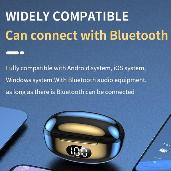 Wireless In Ear Gaming Earphones With Digital Display Black Earbuds