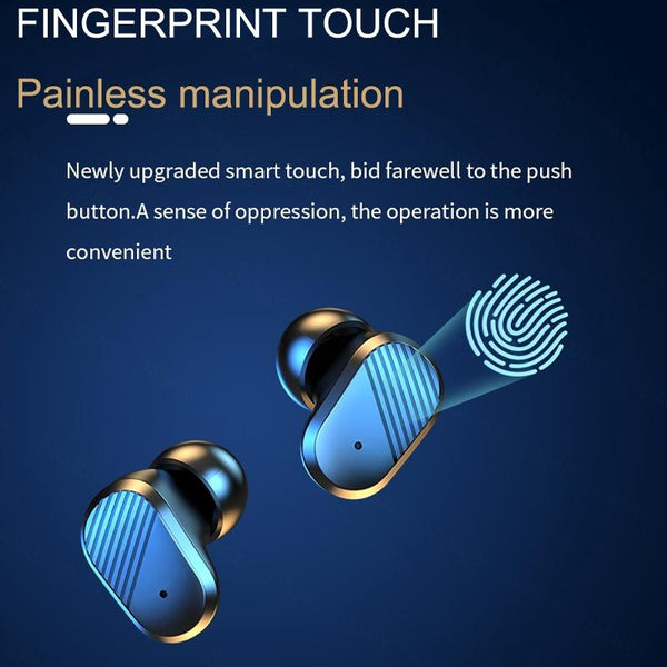 Wireless In Ear Gaming Earphones With Digital Display Black Earbuds