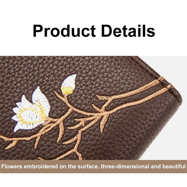 Large Capacity Semicircular Embroidery Id Card Holder Black Business Card Holders