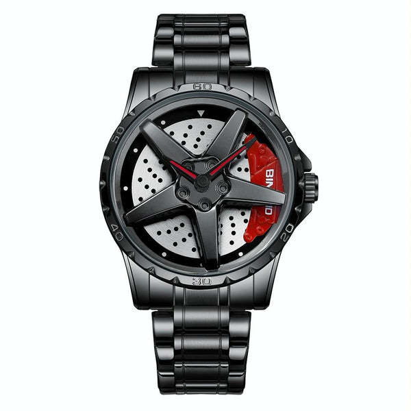 Waterproof Multifunctional Men Watch With Durable Dial Black Steel Red Watches