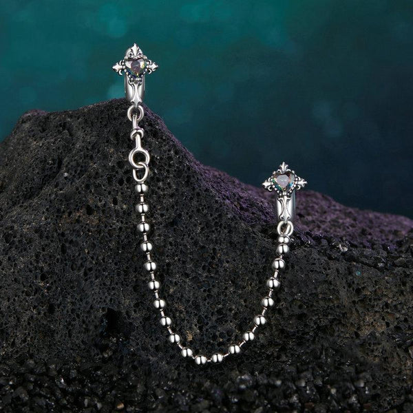925 Sterling Silver Cross Safety Chain Bracelet Charms & Pendants
