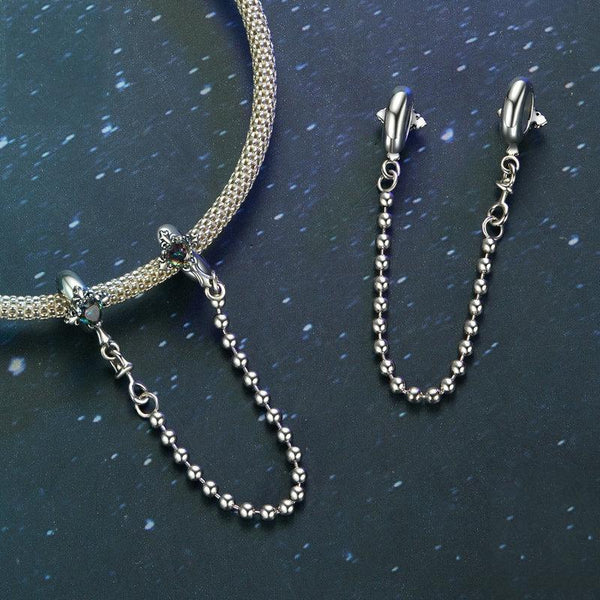 925 Sterling Silver Cross Safety Chain Bracelet Charms & Pendants