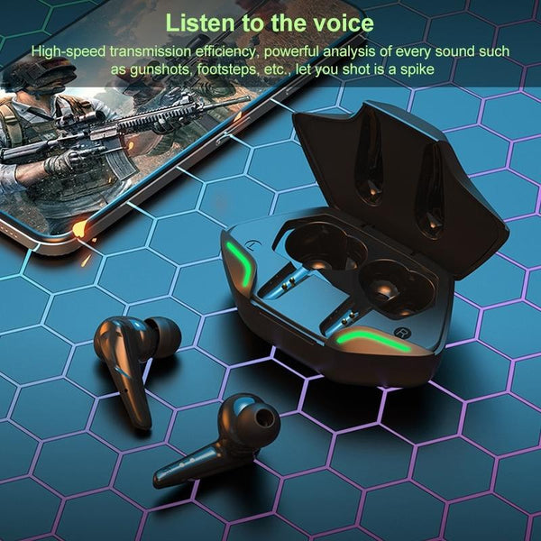 Tws G11 Bluetooth 5.0 Low Latency Stereo Gaming Earphone With Cool Led Black Earbuds