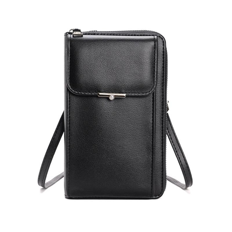 Women Crossbody Cell Phone Wallet Storage Bag Black Wallets