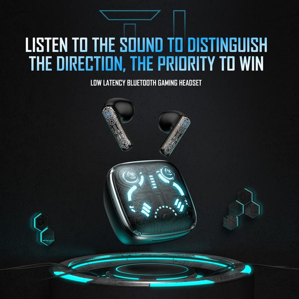 Black Tws Bluetooth Gaming Earphones With Noise Reduction Earbuds