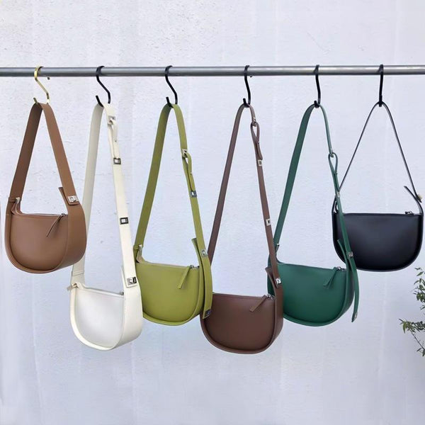 Parallel Semi Circular Underarm Bag White Women's Bags & Handbags