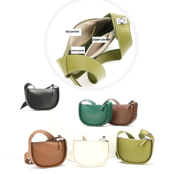 Parallel Semi Circular Underarm Bag White Women's Bags & Handbags