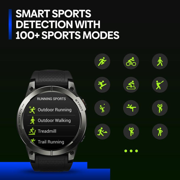 1.43 Inch Amoled Screen Sports Smart Watch Support Bluetooth Call Black Smart Watches